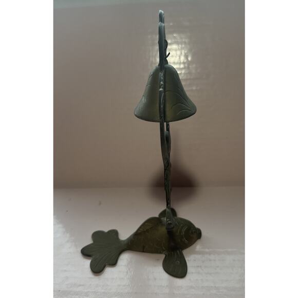 Vintage Brass Ornate Decorative Display Stand Gong Bell / Incense Fish Bottom - Picture 9 of 9